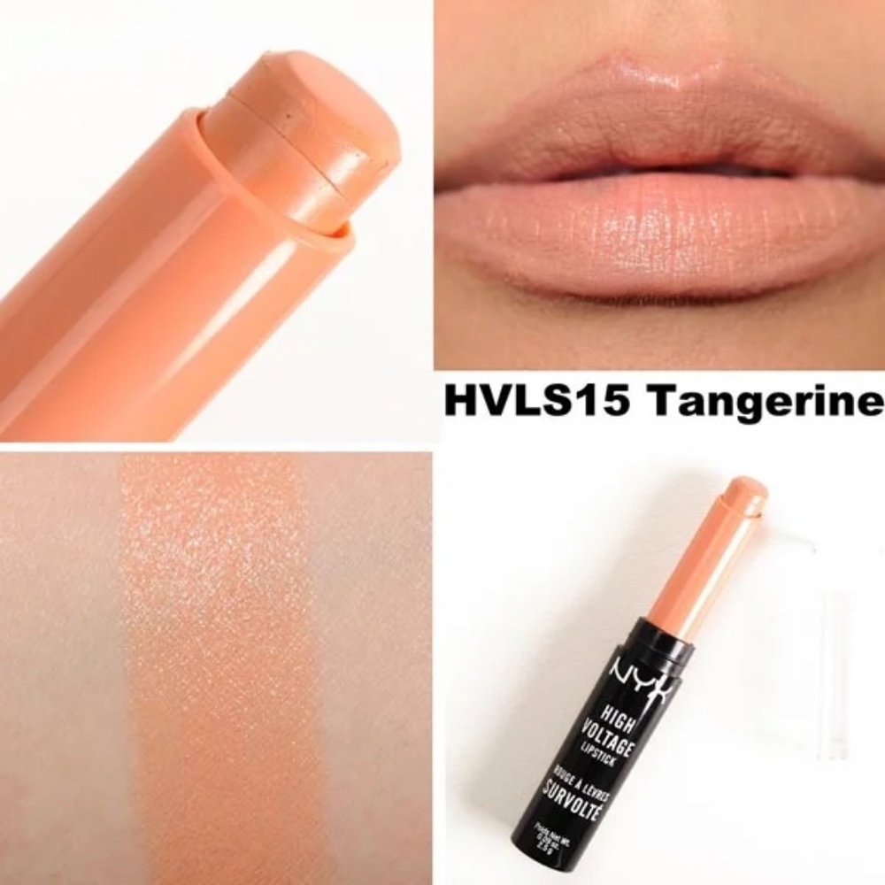 NYX High Voltage Lipstick color HVLS15 Tangerine  FullSize Sealed Net Wt 0.09 Oz